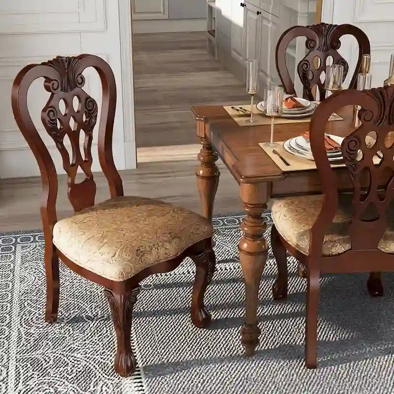 Chaises de salle à manger traditionnelles en bois Carpia (ensemble de 2) par Furniture of America