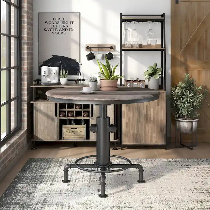 Table haute de comptoir contemporaine noire Cess de Furniture of America, 45 pouces