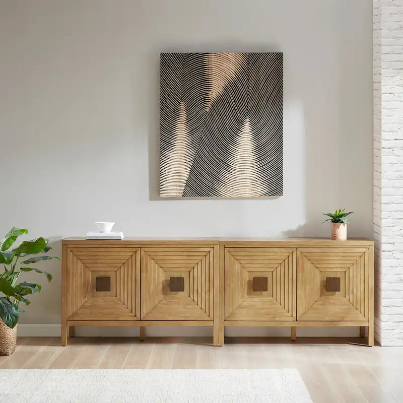 Armoire de rangement géométrique à 2 portes Madison Park Paige avec étagères réglables