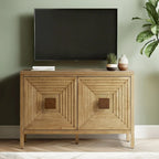 Armoire de rangement géométrique à 2 portes Madison Park Paige avec étagères réglables