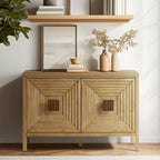 Armoire de rangement géométrique à 2 portes Madison Park Paige avec étagères réglables