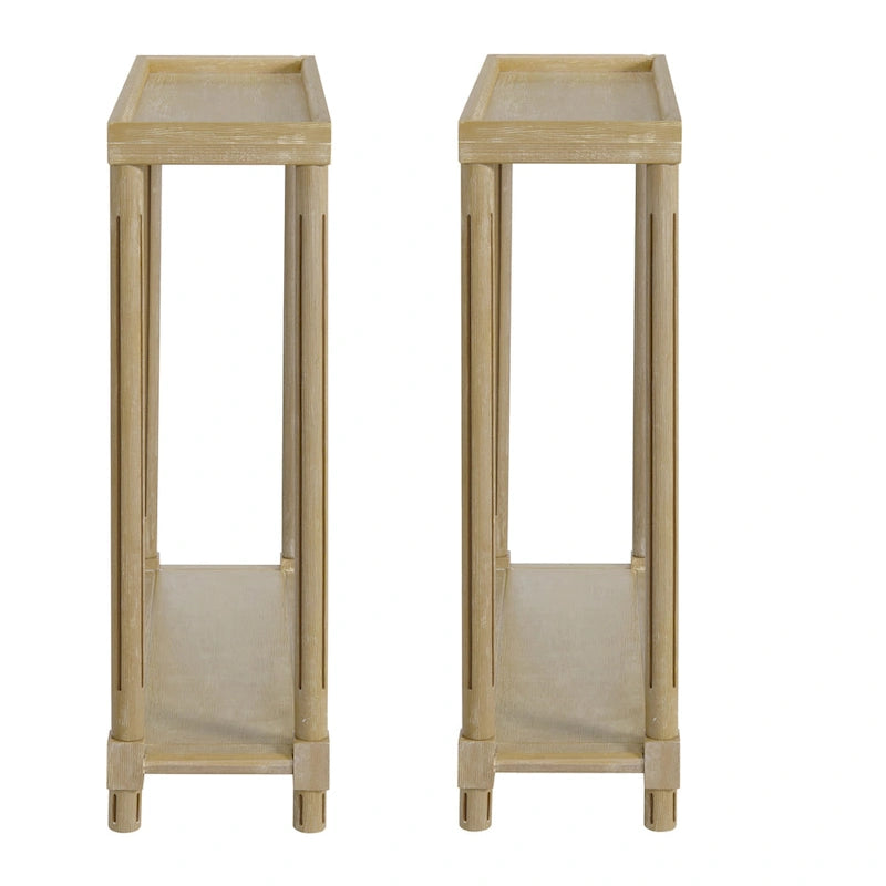 Tables d'appoint étroites Harrison de New Ridge Home Goods, lot de 2, chêne vieilli