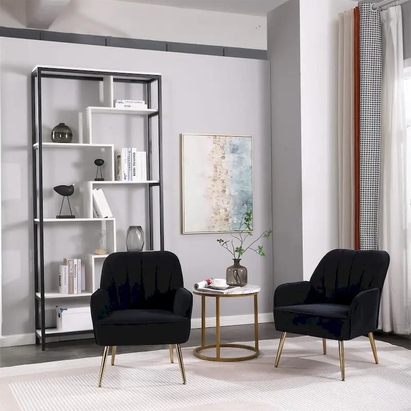 Fauteuil moderne style milieu du siècle en velours sherpa