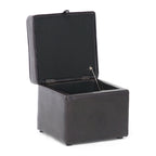 Pouf Sydney en similicuir marron foncé