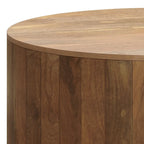 Table basse ronde contemporaine WYNDENHALL Hillmount en bois de manguier massif, 91 cm de diamètre, entièrement assemblée - 91 cm de profondeur x 91 cm de largeur x 36 cm de hauteur