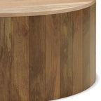 Table basse ronde contemporaine WYNDENHALL Hillmount en bois de manguier massif, 91 cm de diamètre, entièrement assemblée - 91 cm de profondeur x 91 cm de largeur x 36 cm de hauteur