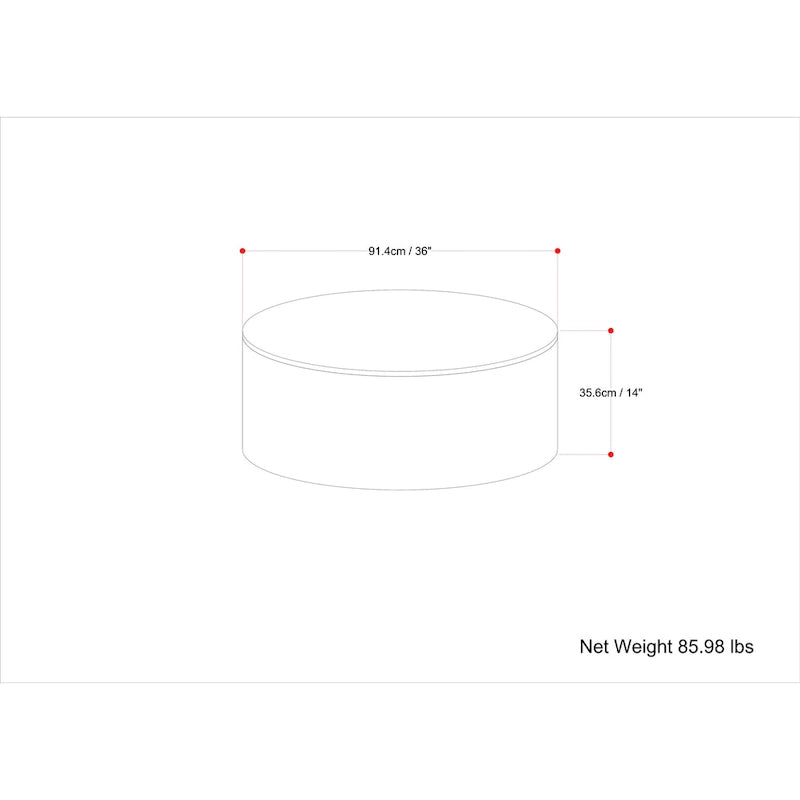 Table basse ronde contemporaine WYNDENHALL Hillmount en bois de manguier massif, 91 cm de diamètre, entièrement assemblée - 91 cm de profondeur x 91 cm de largeur x 36 cm de hauteur