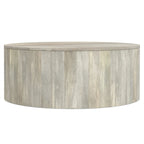Table basse ronde contemporaine WYNDENHALL Hillmount en bois de manguier massif, 91 cm de diamètre, entièrement assemblée - 91 cm de profondeur x 91 cm de largeur x 36 cm de hauteur