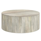 Table basse ronde contemporaine WYNDENHALL Hillmount en bois de manguier massif, 91 cm de diamètre, entièrement assemblée - 91 cm de profondeur x 91 cm de largeur x 36 cm de hauteur