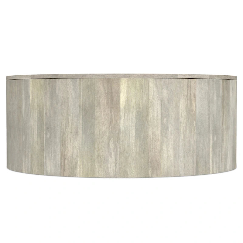 Table basse ronde contemporaine WYNDENHALL Hillmount en bois de manguier massif, 91 cm de diamètre, entièrement assemblée - 91 cm de profondeur x 91 cm de largeur x 36 cm de hauteur