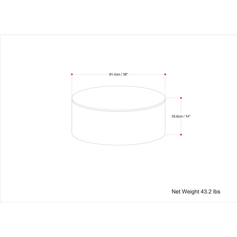 Table basse ronde contemporaine WYNDENHALL Hillmount en bois de manguier massif, 91 cm de diamètre, entièrement assemblée - 91 cm de profondeur x 91 cm de largeur x 36 cm de hauteur