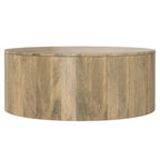 Table basse ronde contemporaine WYNDENHALL Hillmount en bois de manguier massif, 91 cm de diamètre, entièrement assemblée - 91 cm de profondeur x 91 cm de largeur x 36 cm de hauteur