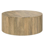 Table basse ronde contemporaine WYNDENHALL Hillmount en bois de manguier massif, 91 cm de diamètre, entièrement assemblée - 91 cm de profondeur x 91 cm de largeur x 36 cm de hauteur