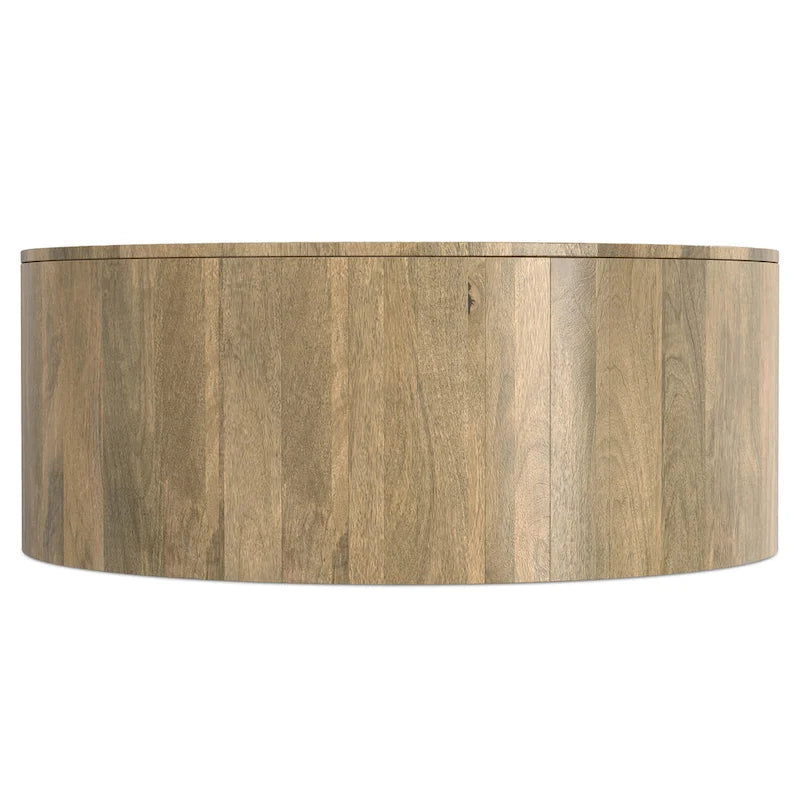 Table basse ronde contemporaine WYNDENHALL Hillmount en bois de manguier massif, 91 cm de diamètre, entièrement assemblée - 91 cm de profondeur x 91 cm de largeur x 36 cm de hauteur