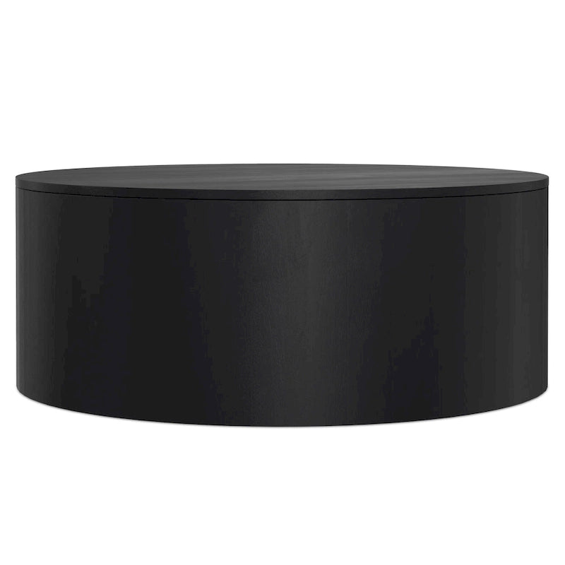 Table basse ronde contemporaine WYNDENHALL Hillmount en bois de manguier massif, 91 cm de diamètre, entièrement assemblée - 91 cm de profondeur x 91 cm de largeur x 36 cm de hauteur