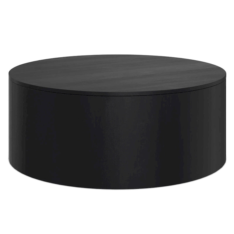 Table basse ronde contemporaine WYNDENHALL Hillmount en bois de manguier massif, 91 cm de diamètre, entièrement assemblée - 91 cm de profondeur x 91 cm de largeur x 36 cm de hauteur