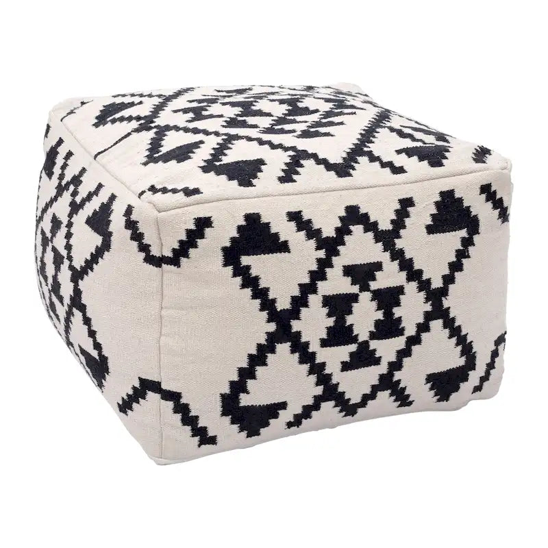 Pouf Lizardo beige et noir