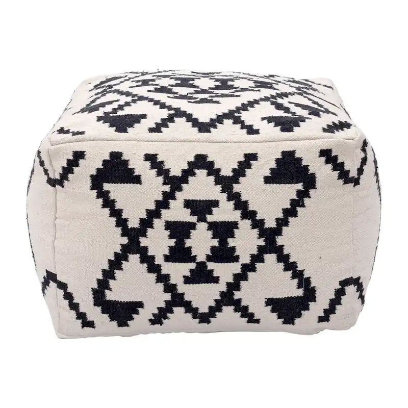 Pouf Lizardo beige et noir
