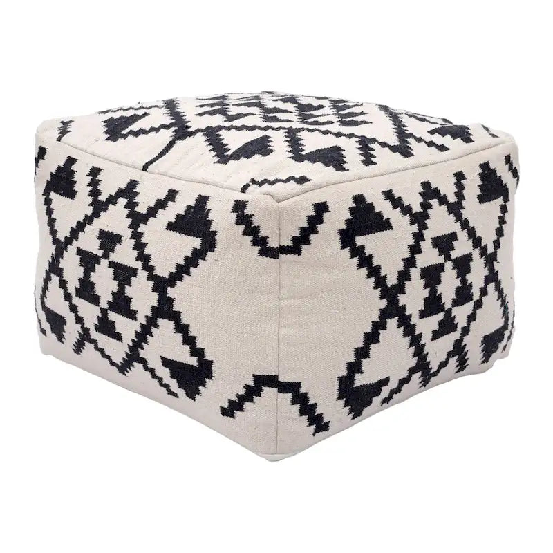 Pouf Lizardo beige et noir