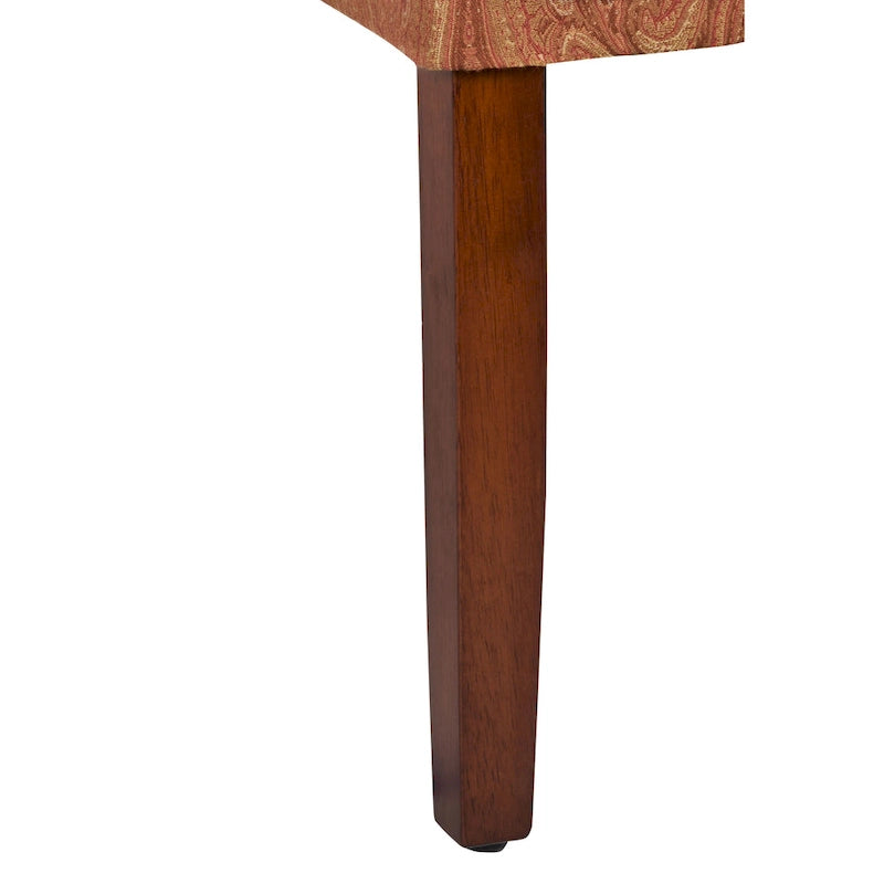 Chaise de salle à manger HomePop Parsons rouge/or damassée