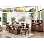 Table haute de comptoir rustique Rainier de 75 pouces en noyer de Furniture of America