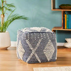 Pouf en laine Brinket Boho Cube de Christopher Knight Home