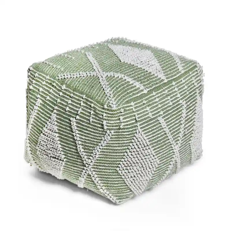 Pouf en laine Brinket Boho Cube de Christopher Knight Home