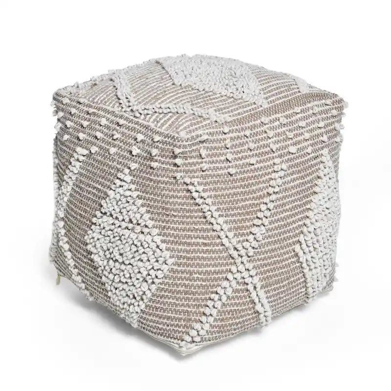 Pouf en laine Brinket Boho Cube de Christopher Knight Home