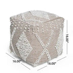 Pouf en laine Brinket Boho Cube de Christopher Knight Home