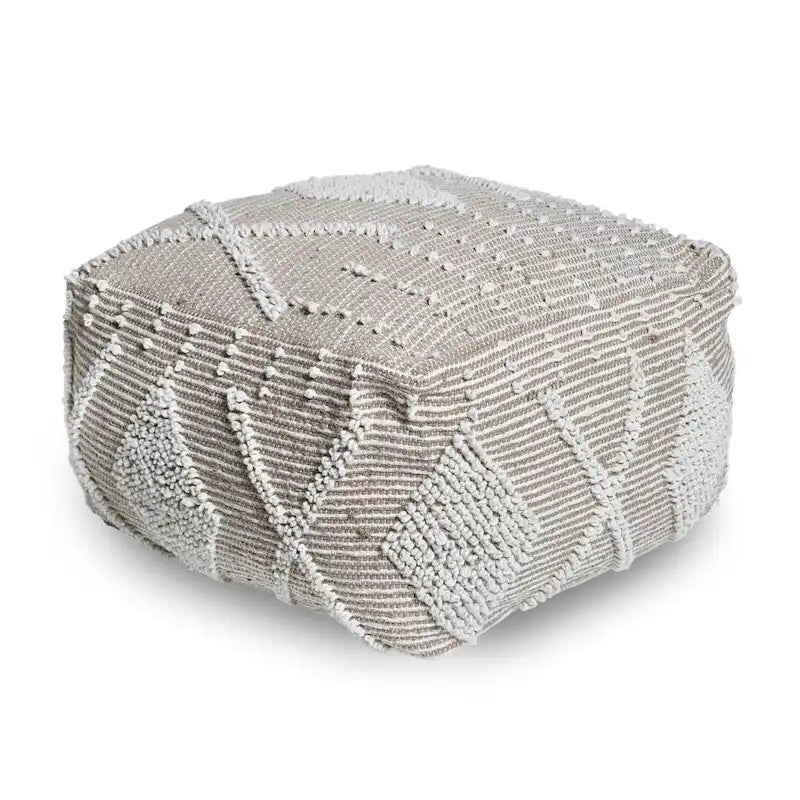 Pouf en laine Brinket Boho Cube de Christopher Knight Home