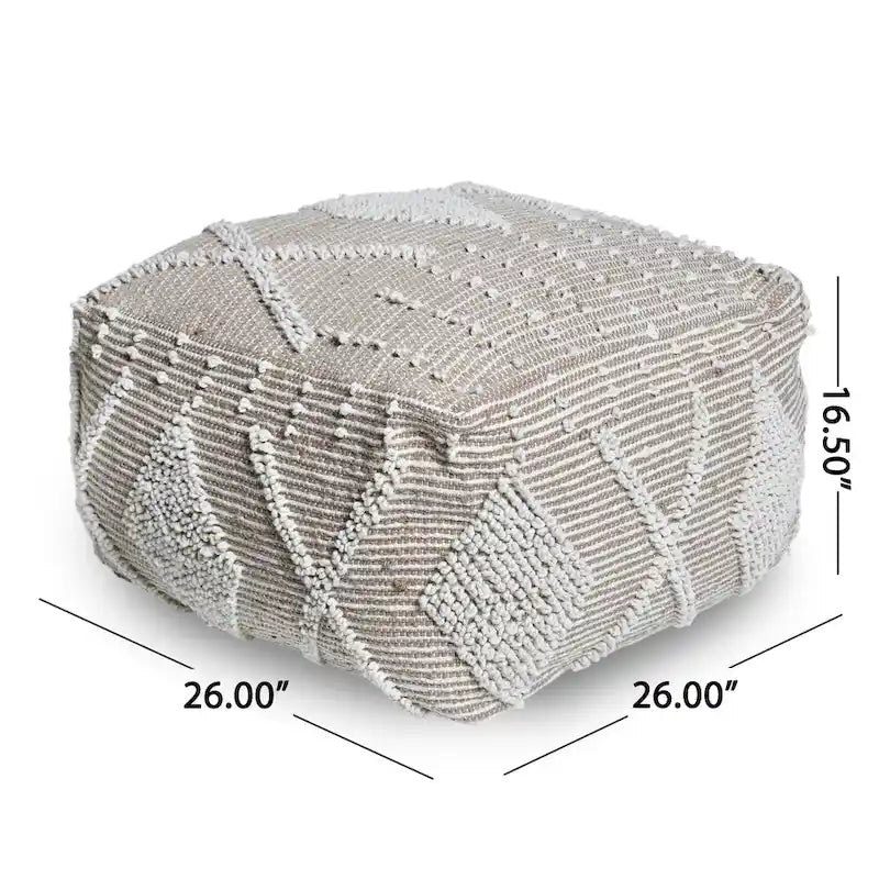 Pouf en laine Brinket Boho Cube de Christopher Knight Home