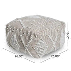 Pouf en laine Brinket Boho Cube de Christopher Knight Home