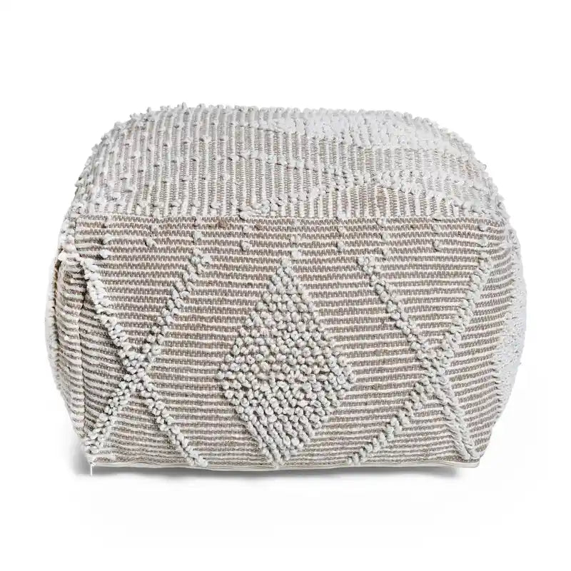 Pouf en laine Brinket Boho Cube de Christopher Knight Home