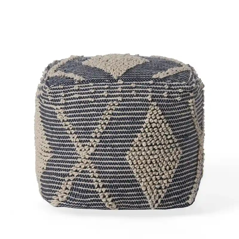 Pouf en laine Brinket Boho Cube de Christopher Knight Home