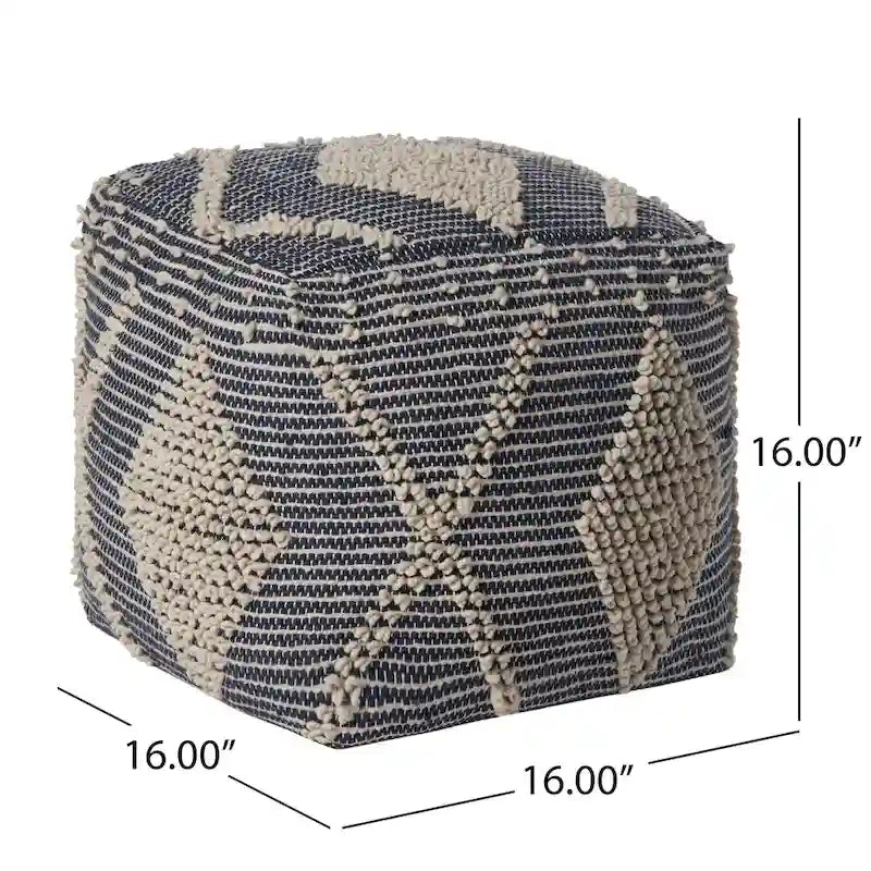 Pouf en laine Brinket Boho Cube de Christopher Knight Home