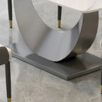 Table de salle à manger rectangulaire moderne en pierre frittée de 71 pouces