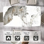 Table de salle à manger rectangulaire moderne en pierre frittée de 71 pouces