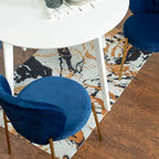 Ensemble de salle à manger contemporain 3 pièces Amoa de Roundhill Furniture, table ronde blanche et 2 chaises