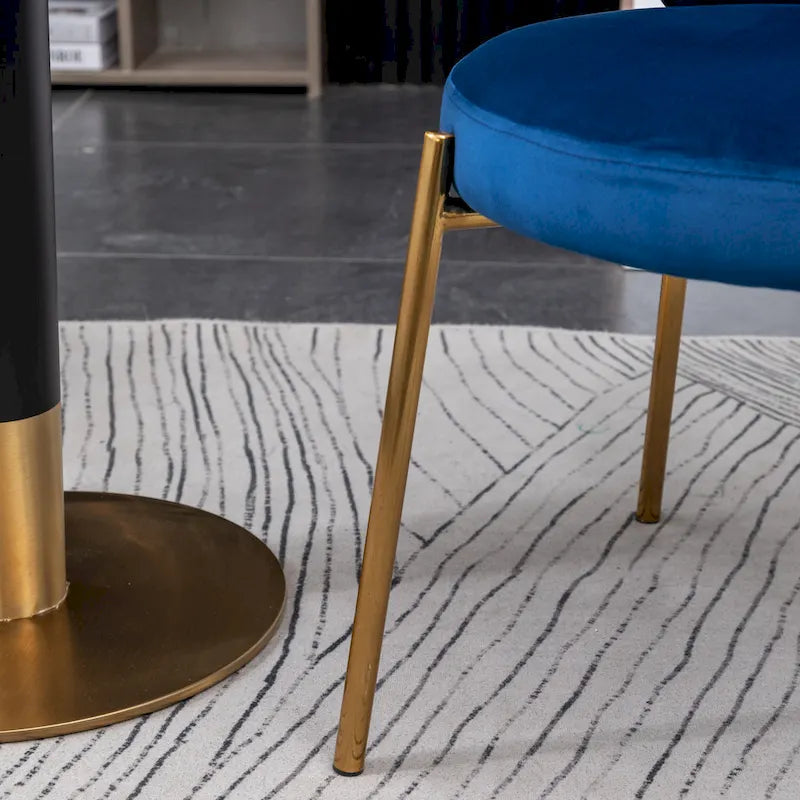 Ensemble de salle à manger contemporain 3 pièces Amoa de Roundhill Furniture, table ronde blanche et 2 chaises