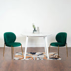 Ensemble de salle à manger contemporain 3 pièces Amoa de Roundhill Furniture, table ronde blanche et 2 chaises