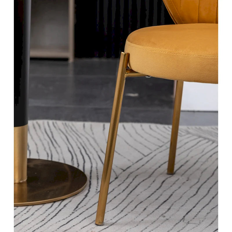 Ensemble de salle à manger contemporain 3 pièces Amoa de Roundhill Furniture, table ronde blanche et 2 chaises