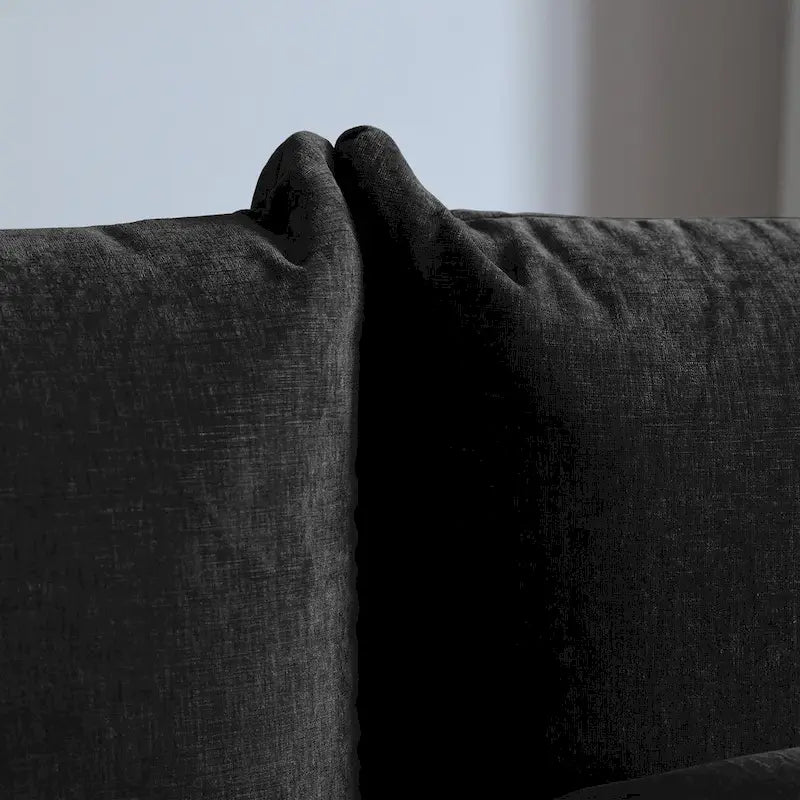 Canapé d'angle modulaire en chenille 104 cm, style moderne, semi-ferme, avec pouf