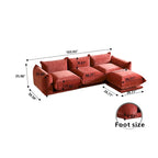 Canapé d'angle modulaire en chenille 104 cm, style moderne, semi-ferme, avec pouf