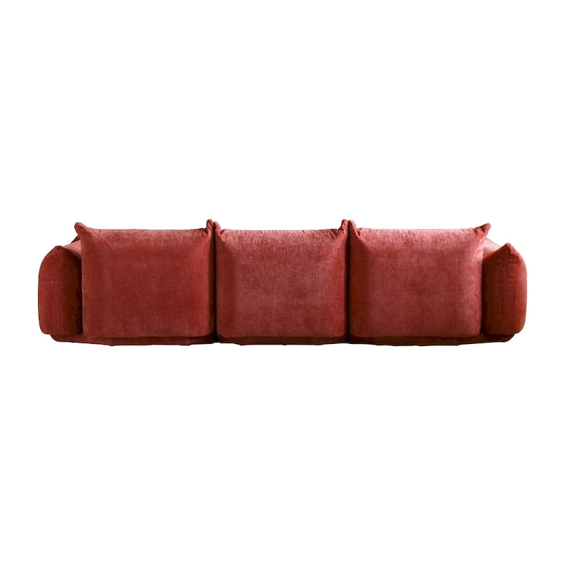 Canapé d'angle modulaire en chenille 104 cm, style moderne, semi-ferme, avec pouf