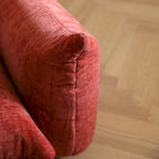 Canapé d'angle modulaire en chenille 104 cm, style moderne, semi-ferme, avec pouf