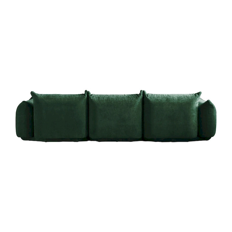 Canapé d'angle modulaire en chenille 104 cm, style moderne, semi-ferme, avec pouf
