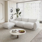 Canapé d'angle modulaire en chenille 104 cm, style moderne, semi-ferme, avec pouf