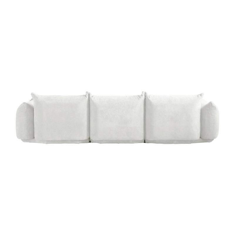 Canapé d'angle modulaire en chenille 104 cm, style moderne, semi-ferme, avec pouf