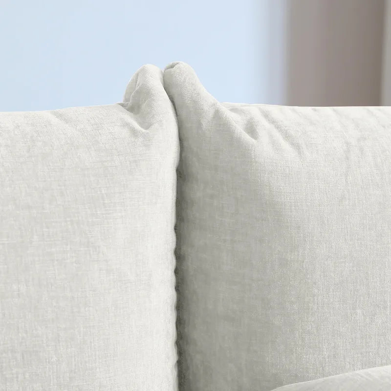 Canapé d'angle modulaire en chenille 104 cm, style moderne, semi-ferme, avec pouf