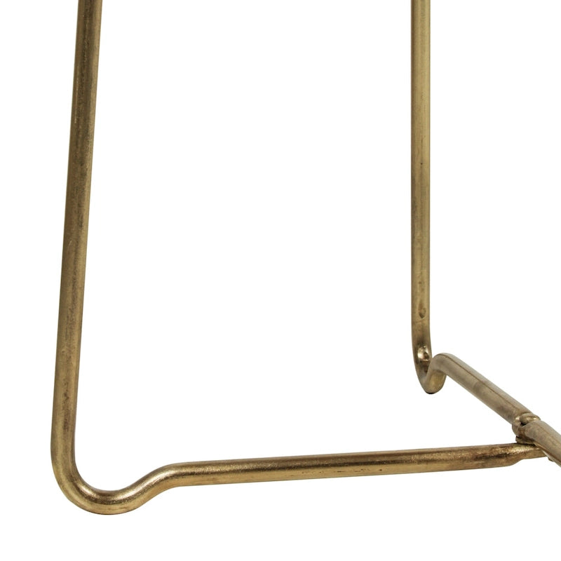 Table d'appoint ronde en fer doré et bois naturel par East at Main